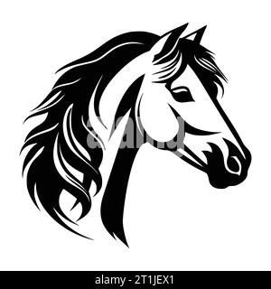 logo de tête d'animal sauvage de cheval et illustration de symbole Illustration de Vecteur