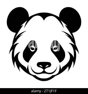 logo de tête d'animal sauvage de panda et illustration de symbole Illustration de Vecteur