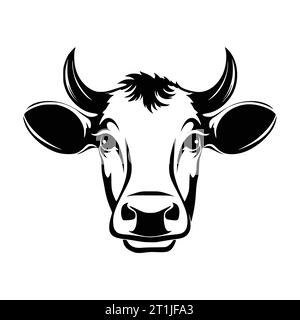 illustration de tête d'animal de vache ou de buffle pour logo ou symbole Illustration de Vecteur