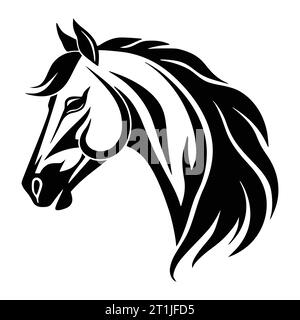 illustration de tête d'animal sauvage de cheval pour logo ou symbole Illustration de Vecteur