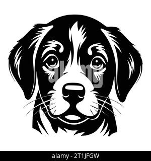 chiot chien illustration de tête d'animal de compagnie pour logo ou symbole Illustration de Vecteur