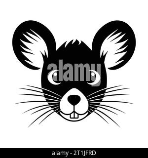 rat souris rongeur mammifère illustration de tête d'animal sauvage pour logo ou symbole Illustration de Vecteur