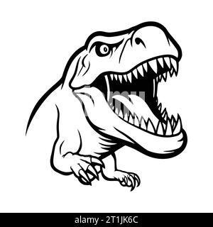 tyrannosaurus dinosaure reptilien illustration de tête d'animal sauvage pour logo ou symbole Illustration de Vecteur