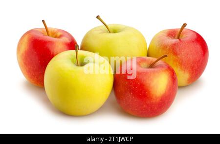 chemin de la pomme isolé sur blanc Banque D'Images