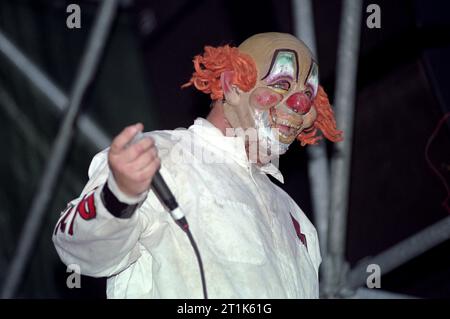 Monza Italie 2000-06-11, Shawn Crahan percussionniste du groupe Slipknot lors du festival Gods of Metal au Stadio Brianteo Banque D'Images