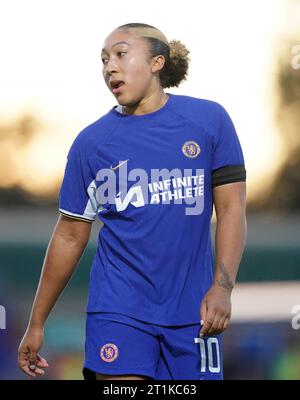 Lauren James de Chelsea lors du match de Super League féminine de Barclays à Kingsmeadow, Londres. Date de la photo : Samedi 14 octobre 2023. Banque D'Images