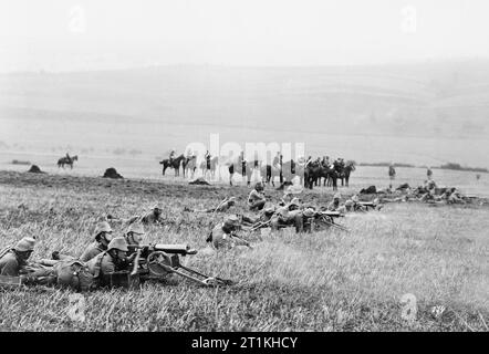 L'armée impériale allemande 1890 - 1913 mitrailleurs allemands en action pendant les manoeuvres de 1905. Banque D'Images