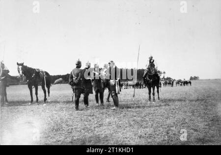 L'armée impériale allemande 1890 - 1913 La Kaiser émet des ordonnances pendant les manoeuvres de 1904. Banque D'Images