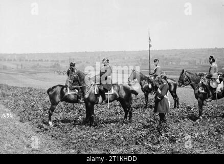 L'armée impériale allemande 1890 - 1913 Un général avec son personnel durant les manœuvres de 1899. Banque D'Images