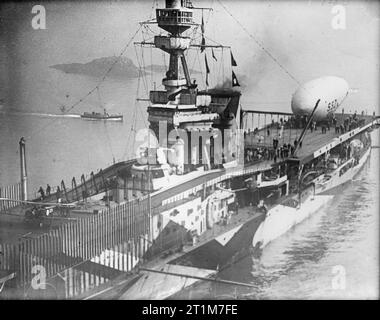 Dirigeable SSZ à bord du HMS Furious 1918 Banque D'Images