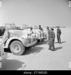 La campagne en Afrique du Nord 1940-1943 Membres du Long Range Desert Group LRDG) inspecter les nouveaux camions Chevrolet 30cwt dans Le Caire, mai 1942. Banque D'Images