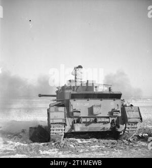 La campagne du nord ouest de l'Europe 1944-1945 réservoir Comète de 29e Brigade blindée, 11e Division blindée, sur le champ de tir à Gravelines, 26 janvier 1945. Banque D'Images