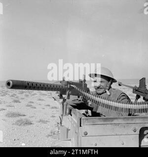 L'armée polonaise dans le désert occidental, campagne 1940-1942 Ces photos prises sur l'extrême positions avancées autour d'Carmuset Karmusat er Regem (ar Rijam) près de Gazala, afficher les unités d'infanterie et d'artillerie de la brigade polonaise des Carpates indépendant Rifles face à des forces allemandes et italiennes. Banque D'Images