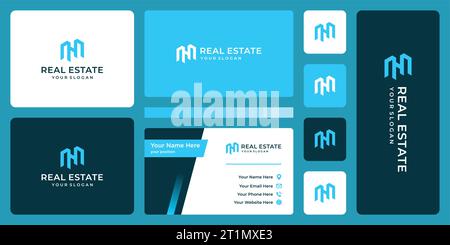 Illustration vectorielle graphique de modèle de conception de logo de bâtiment immobilier. Symbole, icône, créatif. Illustration de Vecteur