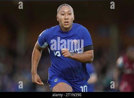 Lauren James de Chelsea lors du match de Super League féminine de Barclays à Kingsmeadow, Londres. Date de la photo : Samedi 14 octobre 2023. Banque D'Images