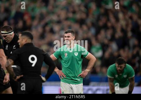 Jonathan Sexton lors du match de quart de finale de la coupe du monde de rugby France 2023 entre l'Irlande et la Nouvelle-Zélande au Stade de France à Saint-Denis, dans la banlieue parisienne, le 14 octobre 2023.photo par Eliot Blondet/ABACAPRESS.COM crédit : Abaca Press/Alamy Live News Banque D'Images