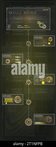 Éléments HUD futuristes avec affichage des données numériques. Illustration de Vecteur