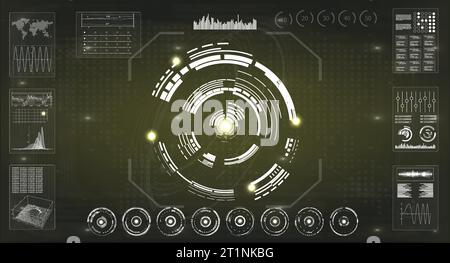 Grille d'interface HUD numérique Illustration de Vecteur