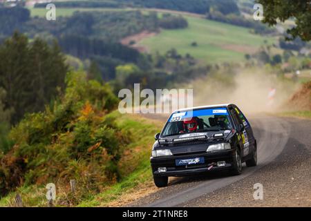 Ambert, France. 14 octobre 2023. Lors de la finale de la coupe de France des Rallyes Ambert 2023, du 12 au 14 octobre 2023 à Ambert, France - photo Damien Saulnier/DPPI crédit : DPPI Media/Alamy Live News Banque D'Images