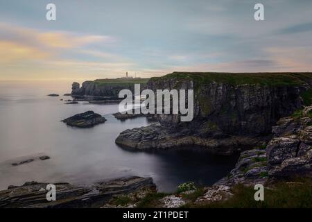 Noss Head est un promontoire situé à Caithness, près de Wick, en Écosse. Banque D'Images