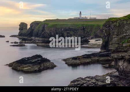 Noss Head est un promontoire situé à Caithness, près de Wick, en Écosse. Banque D'Images