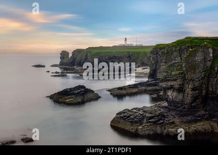 Noss Head est un promontoire situé à Caithness, près de Wick, en Écosse. Banque D'Images