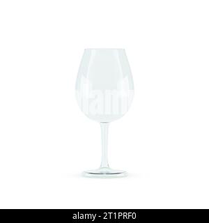 Verre à vin isolé sur fond blanc. Vue de face, rendu 3D. Banque D'Images