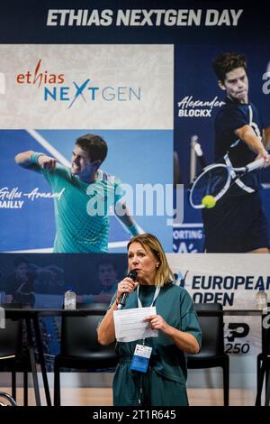 Anvers, Belgique. 15 octobre 2023. Sabine Appelmans photographiée lors de l’European Open de tennis ATP, à Anvers, dimanche 15 octobre 2023. BELGA PHOTO JASPER JACOBS crédit : Belga News Agency/Alamy Live News Banque D'Images