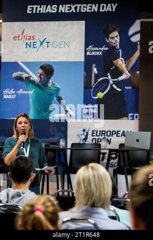 Anvers, Belgique. 15 octobre 2023. Sabine Appelmans photographiée lors de l’European Open de tennis ATP, à Anvers, dimanche 15 octobre 2023. BELGA PHOTO JASPER JACOBS crédit : Belga News Agency/Alamy Live News Banque D'Images