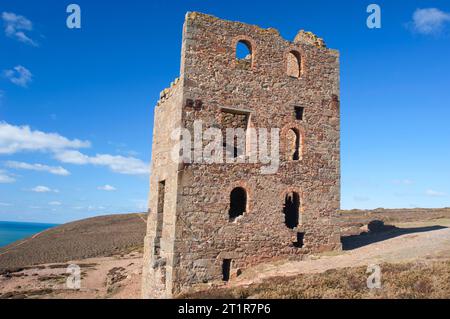 Wheal Coates, une mine abandonnée d'étain et de cuivre sur la côte nord de Cornouailles près de St. Agnes, Cornouailles, Royaume-Uni - John Gollop Banque D'Images