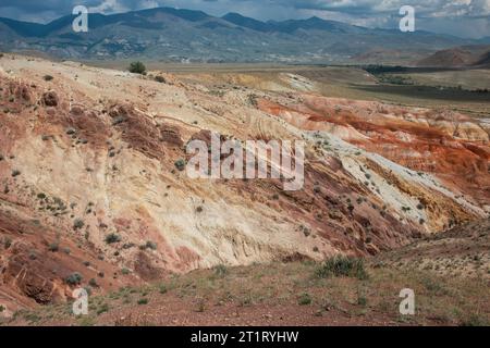 Les paysages de la vallée de Mars dans les montagnes de l'Altaï, Kyzyl Chin, Sibérie, Russie Banque D'Images