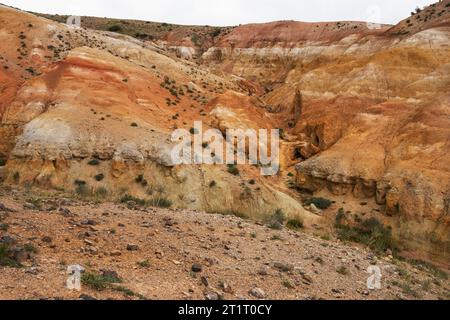 Les paysages de la vallée de Mars dans les montagnes de l'Altaï, Kyzyl Chin, Sibérie, Russie Banque D'Images