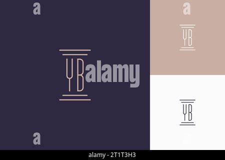 Conception d'initiales de monogramme de YB pour l'inspiration de logo de cabinet d'avocats Illustration de Vecteur