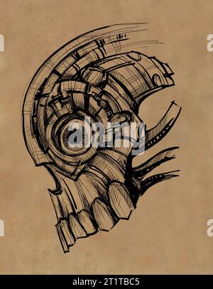 Créature extraterrestre - peinture numérique Banque D'Images