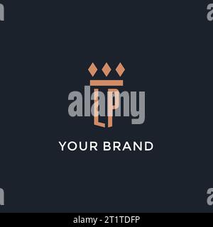 LP logo initial avec conception d'icône de pilier, logo de style monogramme de luxe pour le cabinet d'avocats et avocat graphique vectoriel Illustration de Vecteur
