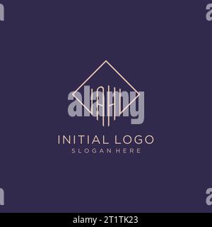 Initiales AH logo monogramme avec graphisme vectoriel de conception de style rectangle Illustration de Vecteur