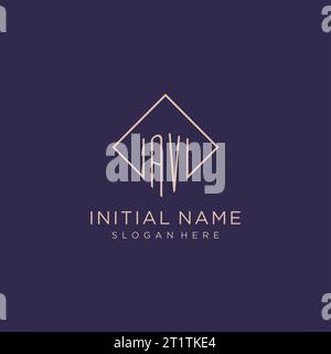 Initiales AV logo monogramme avec graphisme vectoriel de conception de style rectangle Illustration de Vecteur