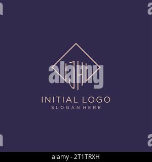 Initiales JH logo monogramme avec graphisme vectoriel de conception de style rectangle Illustration de Vecteur