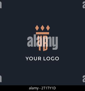 YB logo initial avec la conception d'icône de pilier, logo de style monogramme de luxe pour le cabinet d'avocats et avocat graphique vectoriel Illustration de Vecteur