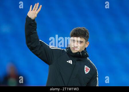 Cardiff, Royaume-Uni. 15 octobre 2023. DaN James du pays de Galles arrive devant le match qualificatifs de l'UEFA Euro 2024 pays de Galles vs Croatie au Cardiff City Stadium, Cardiff, Royaume-Uni, le 15 octobre 2023 (photo Gareth Evans/News Images) à Cardiff, Royaume-Uni, le 10/15/2023. (Photo Gareth Evans/News Images/Sipa USA) crédit : SIPA USA/Alamy Live News Banque D'Images