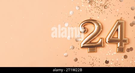 célébration de 24 ans. Bannière de bienvenue. Banque D'Images