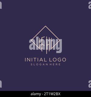 Initiales FH logo monogramme avec graphisme vectoriel de conception de style rectangle Illustration de Vecteur