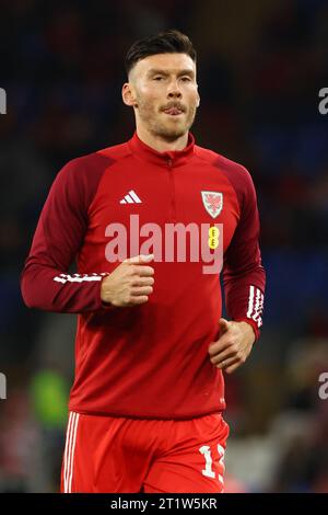 Cardiff, Royaume-Uni. 14 octobre 2023. Kieffer Moore (13 pays de Galles) se réchauffe lors du match de qualification de l'UEFA Euro 2024 entre le pays de Galles et la Croatie au Cardiff City Stadium de Cardiff, pays de Galles. (James Whitehead/SPP) crédit : SPP Sport Press photo. /Alamy Live News Banque D'Images