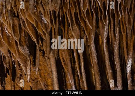 Gros plan de texture sur la formation d'ondulations dans les grottes de Carlsbad Banque D'Images