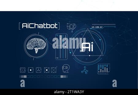 Infographie sur le développement et la formation de l'intelligence artificielle. Illustration de Vecteur