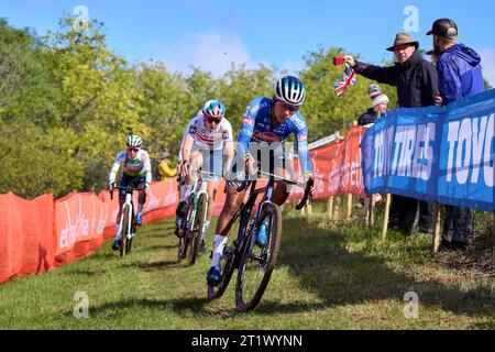 Waterloo, États-Unis. 15 octobre 2023. Le Néerlandais Ceylin Carmen del Alvarado photographié en action lors de la coupe du monde de cyclocross UCI à Waterloo, Wisconsin, USA le 15 octobre 2023. (Photo de Bill Schieken/Sipa USA) crédit : SIPA USA/Alamy Live News Banque D'Images