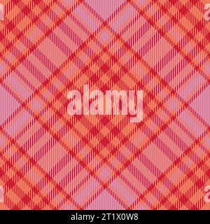 Texture de motif vectoriel de tartan de fond avec un plaid textile en tissu sans couture de couleur rouge. Illustration de Vecteur