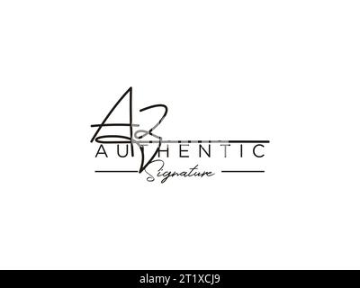 Modèle de logo de signature AZ. Illustration de Vecteur