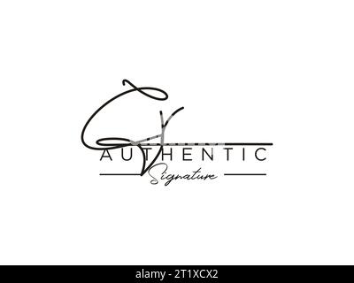 Modèle de logo de signature CR Vector. Illustration de Vecteur