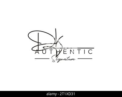 Modèle de logo de signature DK Vector. Illustration de Vecteur